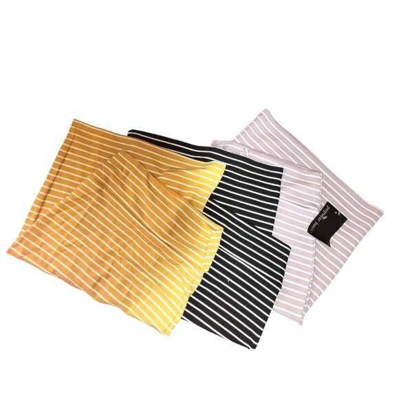 Popular Basic Skirt Lot of 3 Striped Dusty PInk, Yellow, Black Small - Picture 1 of 4